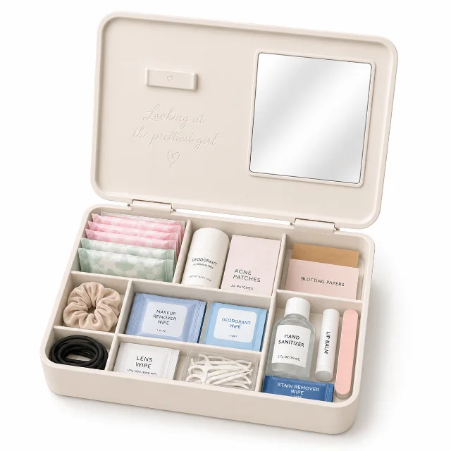 Middle School Emergency Kit for Girls in Beige